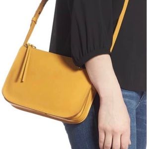 Madewell Simple Leather Crossbody Bag Yellow